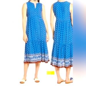 BEACH lunch Lounge Ireana Athens blue midi light weight Dress in size medium